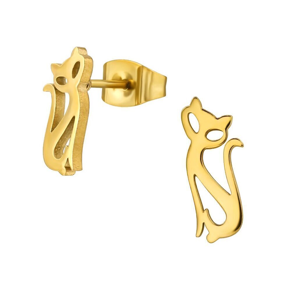 Stainless Steel Gold Cat Studs